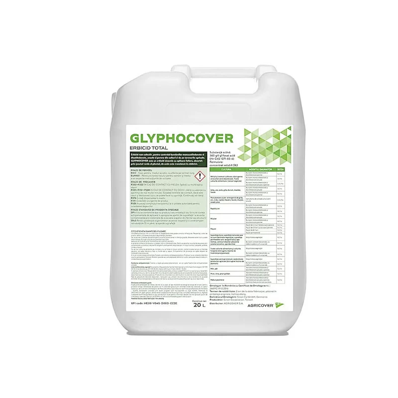 Erbicid total Glyphocover - 20 litri, glifosat 360g/l, sistemic