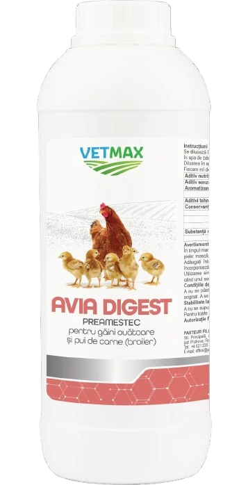 Acidifiant Vetmax Avia Digest - 1 Litru, Solutie Orala, Gaini si pui de carne