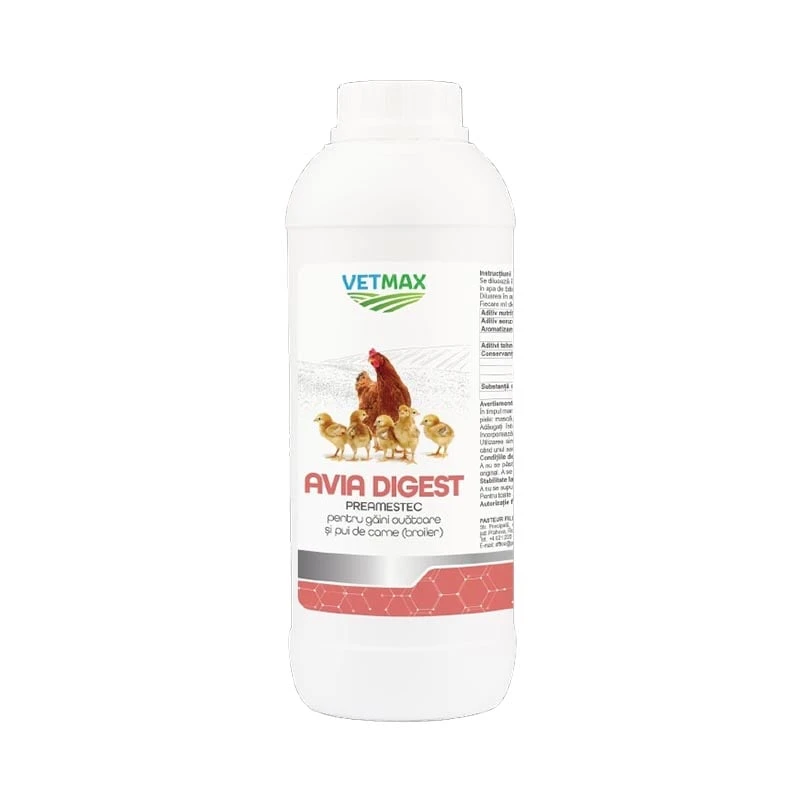 Acidifiant Vetmax Avia Digest - 1 Litru, Solutie Orala, Gaini si pui de carne