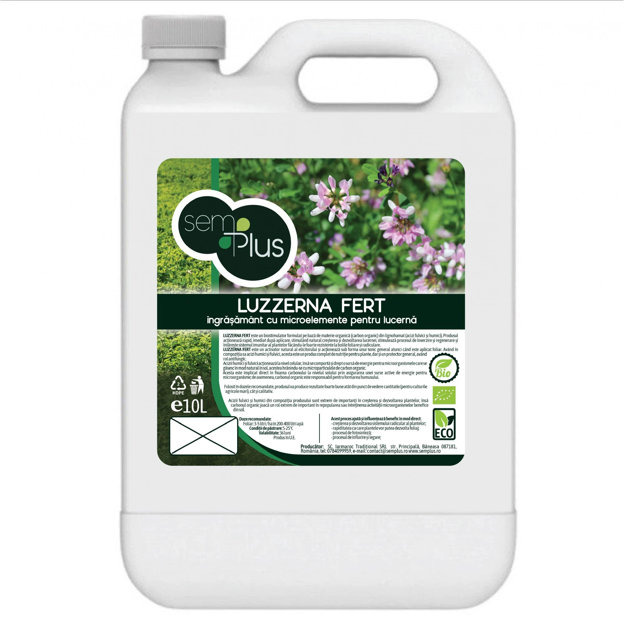 Biostimulator organic lichid pentru lucerna, Luzzerna Fert - 10 Litri