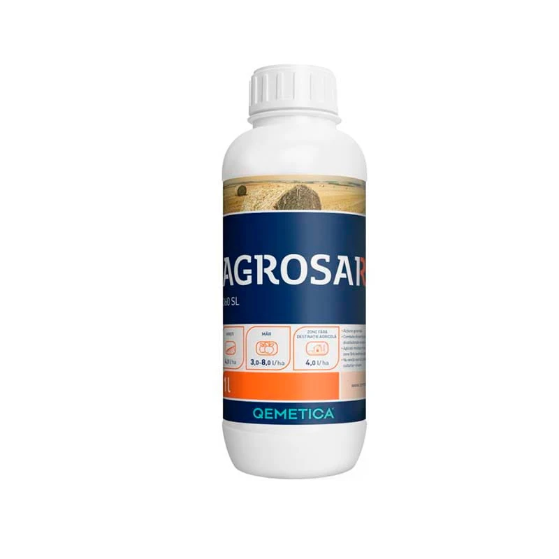 Erbicid total Agrosar 360 SL - 1 Litru, Sistemic, Glifosat 360g/l, Qemetica