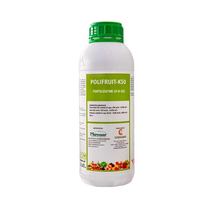 Fertilizant Polifruit K50 - 1 Litru, Potasiu Concentrat, Coacere