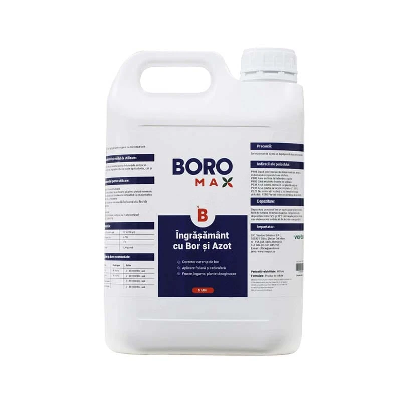 Ingrasamant foliar cu bor Boromax - 5 Litri, Floarea soarelui, Legume, Fructe
