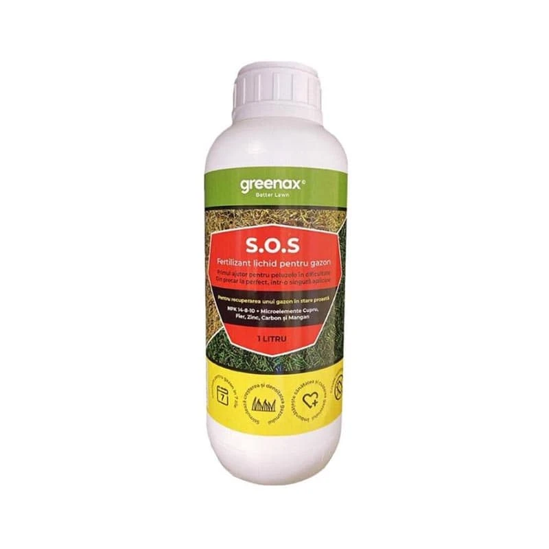 Ingrasamant lichid gazon Greenax S.O.S. - 1 Litru, Regenerator, Biostimulant