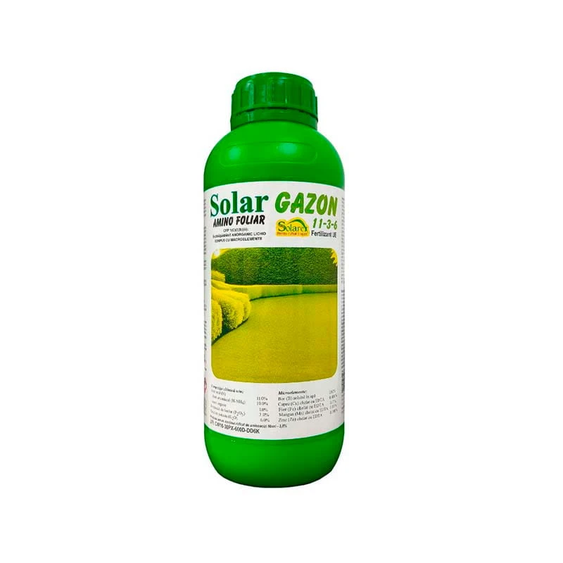 Ingrasamant SOLAR GAZON 11-3-6 - 1 Litru, Amino Foliar, Solarex, Profesional