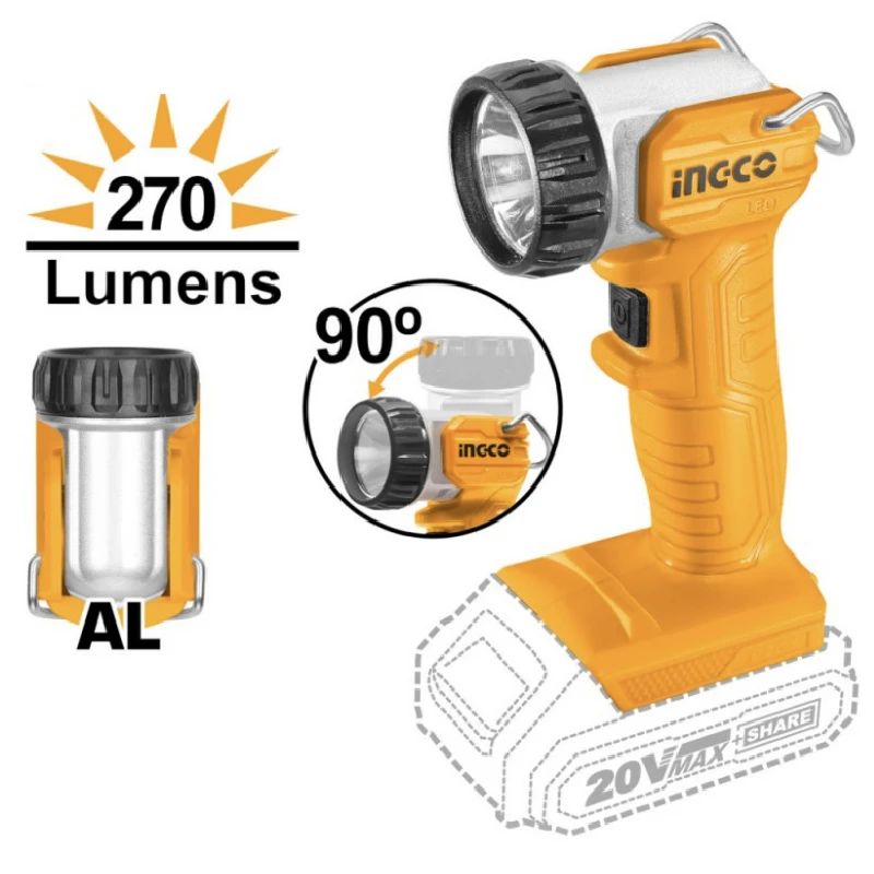 Lanterna 20V, INGCO - 270 Lumeni