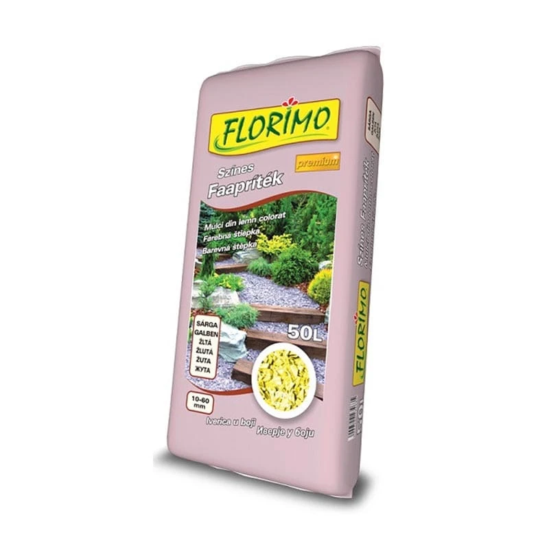 Mulci decorativ din lemn, Florimo, Galben, 50 Litri