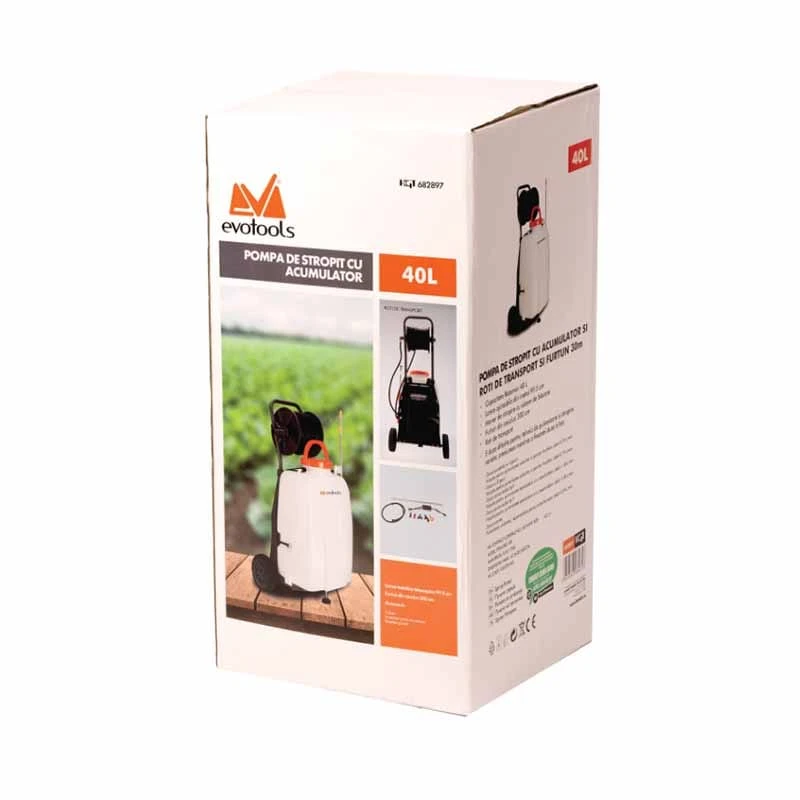 Pompa de stropit cu acumulator, EvoTools, 40L