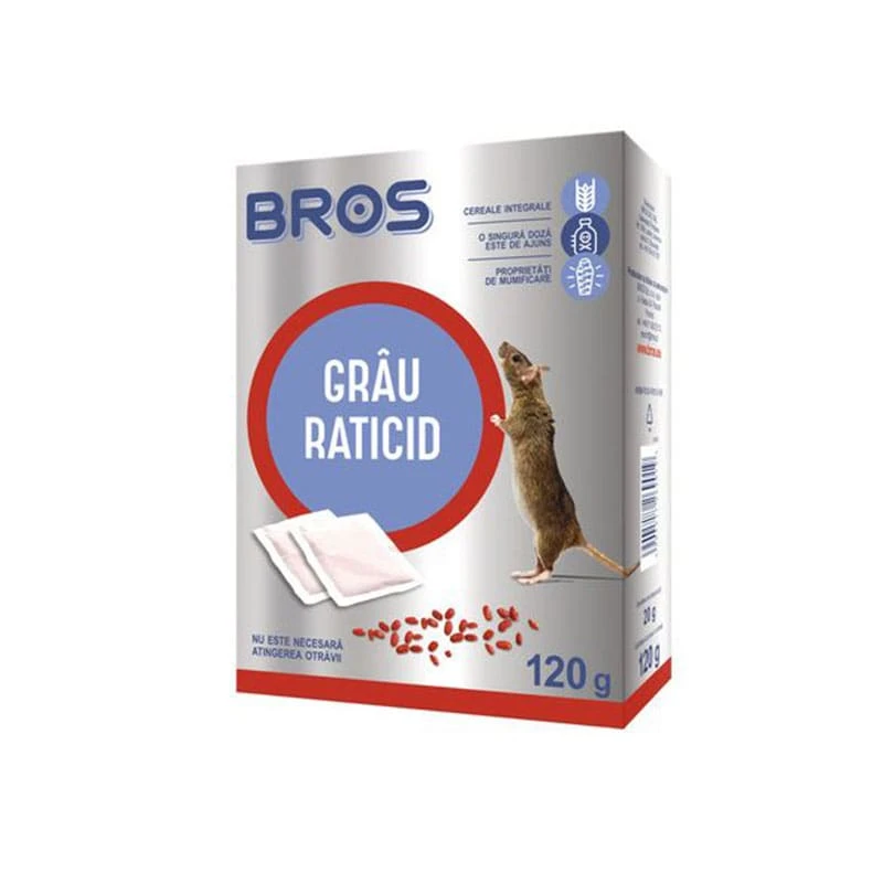 Raticid soareci si sobolani, Grau Rosu, Bros, 140 g