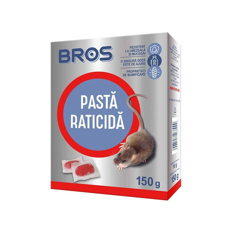 Raticid soareci si sobolani, Pasta, Bros, 150 g