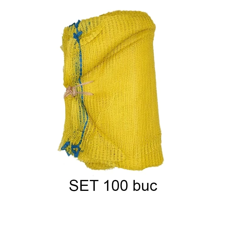 Saci plasa Raschel, Galben 10kg, 33/47, 100 bucati