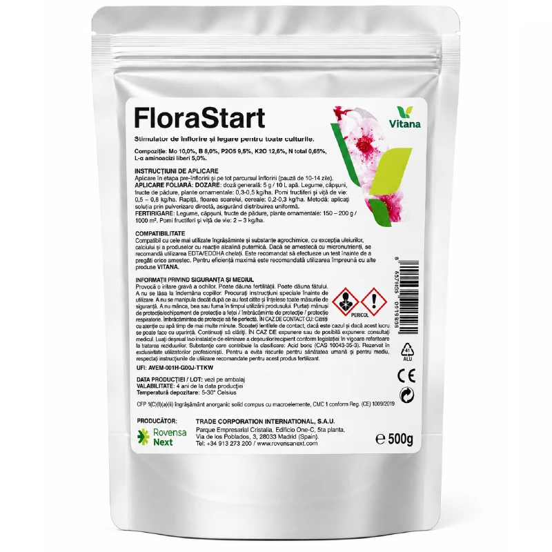 Stimulator de inflorire si legare FLORASTART 500g, Vitana, Molibden, Bor, Fosfor